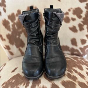 JBU Black Boots with Knit Cuff